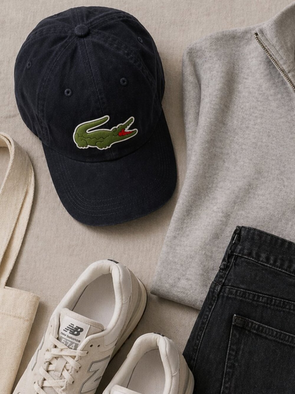 Lacoste Navy Crocodile Logo Baseball Cap Hat Adjustable NWT One Size